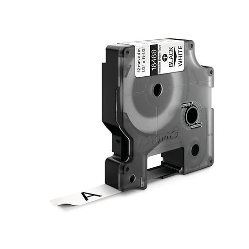 DYMO Genuine Rhino Industrial Flexible Nylon Labels. 12mm x 3.5m. Black on White - LX2001 - Homewares, Outdoor, Phone Accessories, Cases, Speakers, Headphones + More -