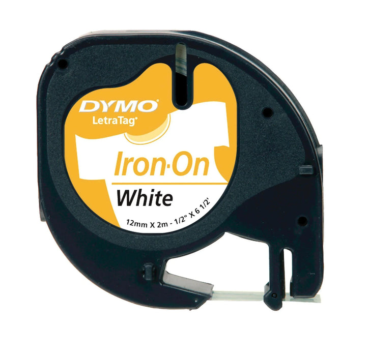 DYMO Genuine LetraTag Iron-On Labeller Tape. 19mm Black on Yellow. Solution for - LX2001 - Homewares, Outdoor, Phone Accessories, Cases, Speakers, Headphones + More -
