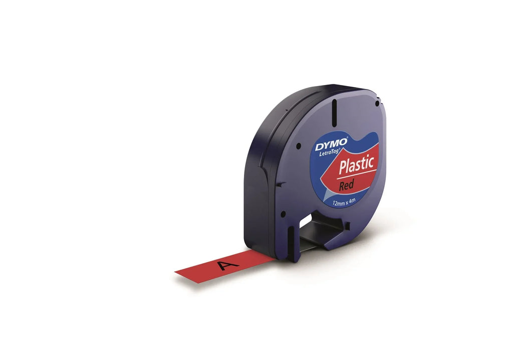 DYMO Genuine LetraTag Labeller Plastic Tape. 12mm Black on Red. For LetraTag LT- - LX2001 - Homewares, Outdoor, Phone Accessories, Cases, Speakers, Headphones + More -