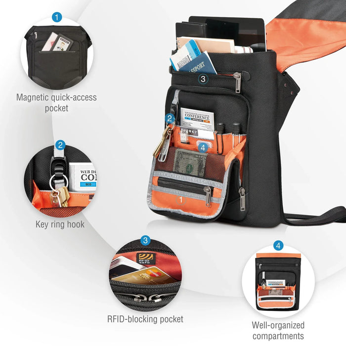 EVERKI Venue XL RFID Mini Messenger fits iPad Pro 12'', Surface Pro, MacBook. - LX2001 - Homewares, Outdoor, Phone Accessories, Cases, Speakers, Headphones + More -