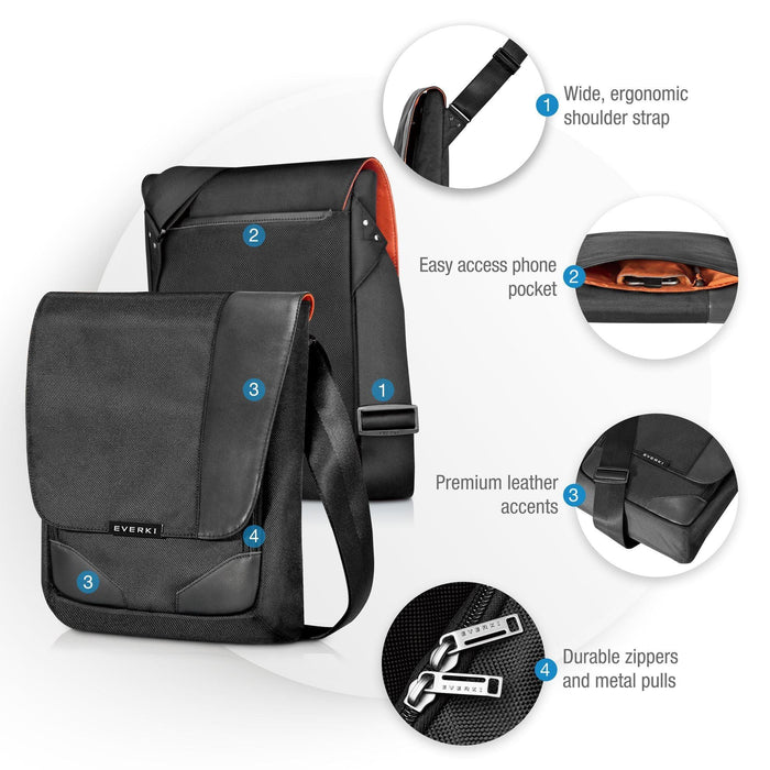 EVERKI Venue XL RFID Mini Messenger fits iPad Pro 12'', Surface Pro, MacBook. - LX2001 - Homewares, Outdoor, Phone Accessories, Cases, Speakers, Headphones + More -