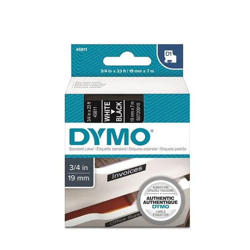 DYMO Genuine D1 Label Cassette Tape 19mm x 7M; White on Black Suitable for the - LX2001 - Homewares, Outdoor, Phone Accessories, Cases, Speakers, Headphones + More -