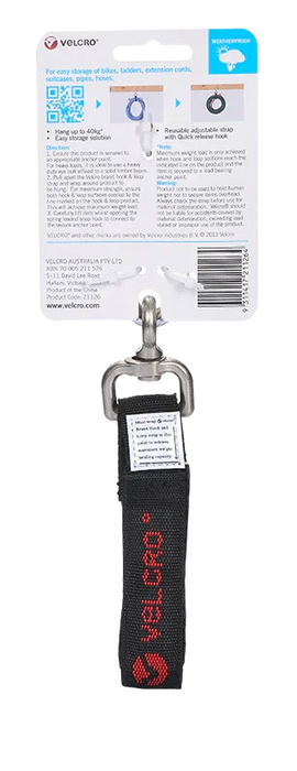 VELCRO Easy Hang 430mm Strap with Hook. Store and Hold up to 40Kgs. Simply find - LX2001 - Homewares, Outdoor, Phone Accessories, Cases, Speakers, Headphones + More -
