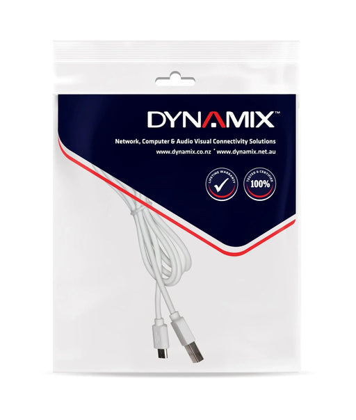 DYNAMIX 2m USB 2.0 Micro-B Male to USB-A Male Connectors. Colour White. - LX2001 - Homewares, Outdoor, Phone Accessories, Cases, Speakers, Headphones + More -