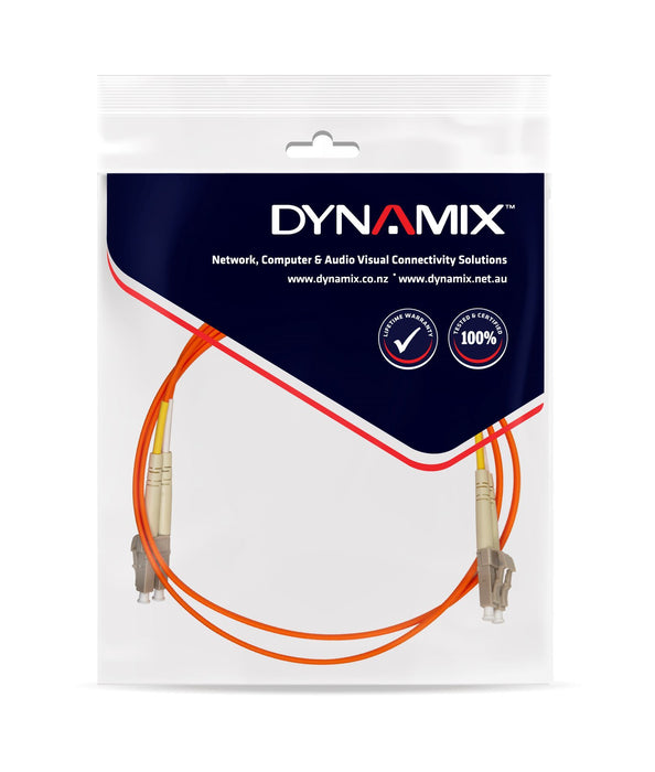 DYNAMIX 0.5M 62.5u LC/LC OM1 Fibre Lead (Duplex, Multimode) Orange LSZH Jacket