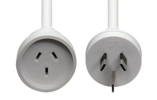 DYNAMIX 2M 240v 10A Standard Duty Power Extension Lead (3 Core 1.0mm) White - LX2001 - Homewares, Outdoor, Phone Accessories, Cases, Speakers, Headphones + More -