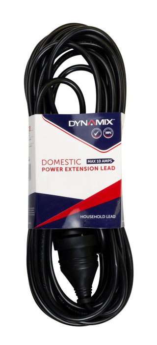 DYNAMIX 2M 240v 10A Standard Duty Power Extension Lead (3 Core 1.0mm) Black