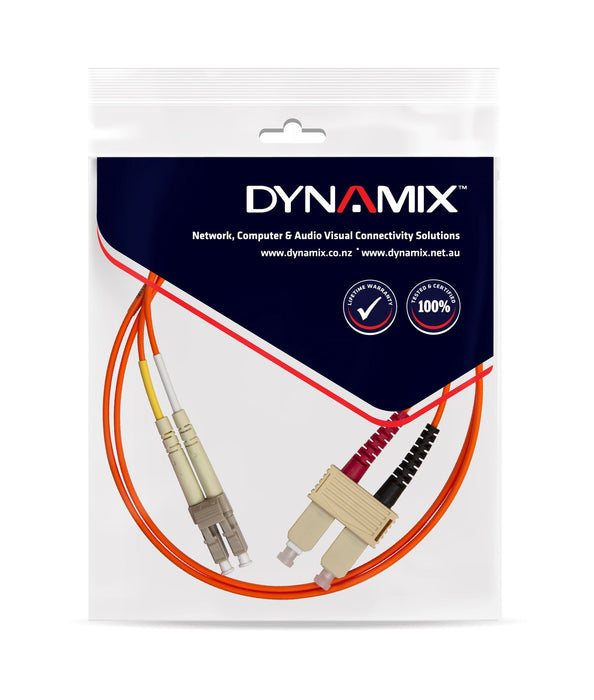 DYNAMIX 0.5M 62.5u LC/SC OM1 Fibre Lead (Duplex, Multimode) Orange LSZH Jacket