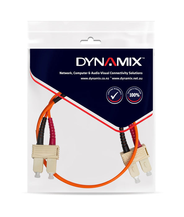 DYNAMIX 0.5M 62.5u SC/SC OM1 Fibre Lead (Duplex, Multimode) Orange LSZH Jacket