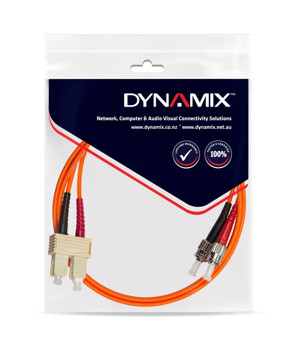 DYNAMIX 0.5M 62.5u SC/ST OM1 Fibre Lead (Duplex, Multimode) Orange LSZH Jacket