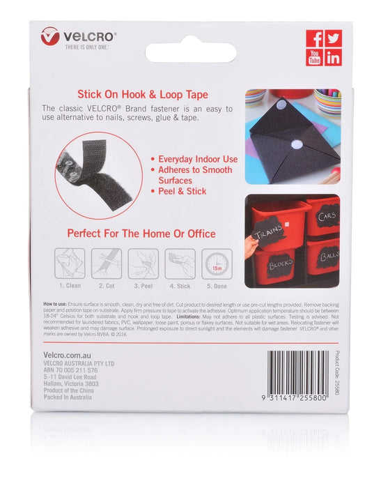 VELCRO Brand 25mm x 2.5m Stick on Hook & Loop Roll/Tape. Designed for Hanging & - LX2001 - Homewares, Outdoor, Phone Accessories, Cases, Speakers, Headphones + More -