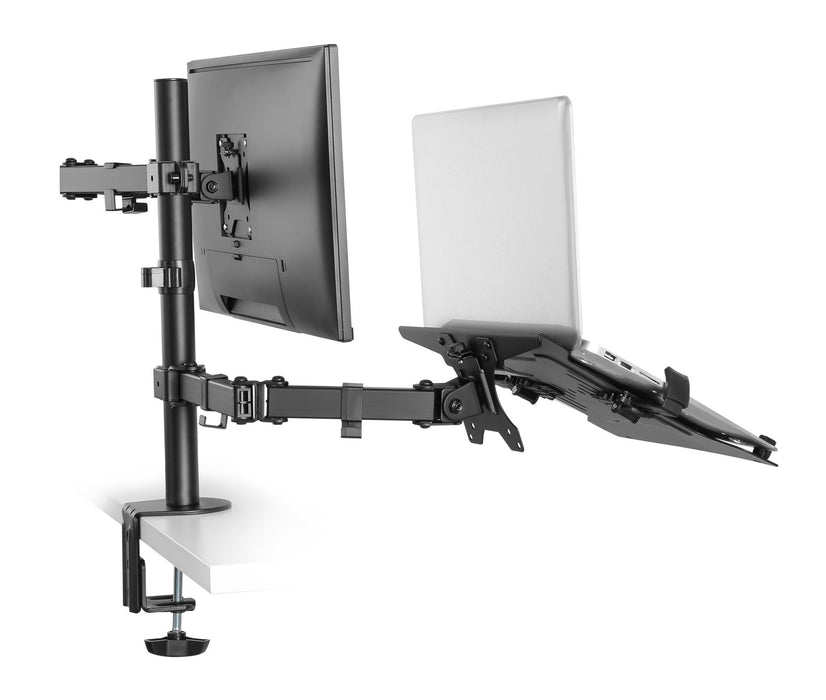 BRATECK Universal Adjustable Laptop & Monitor Holder Desk Stand. Detachable VESA