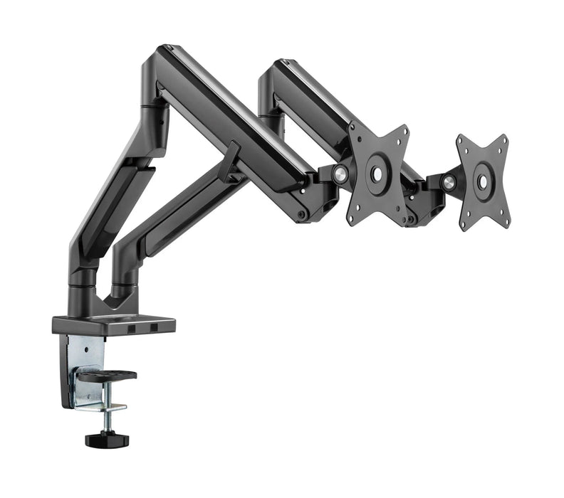BRATECK 17''-32'' Polished Aluminium Gas-Spring Desk Mount Duel Monitor Arm. Sup - LX2001 - Homewares, Outdoor, Phone Accessories, Cases, Speakers, Headphones + More -