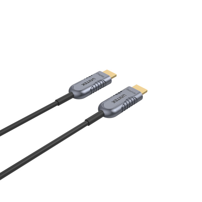 UNITEK 20M Ultrapro HDMI2.1 Active Optical Cable. Color: Space Grey + Black.