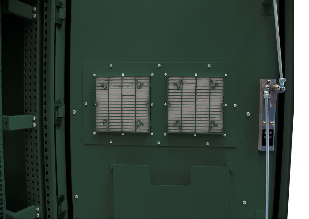 DYNAMIX 18RU Outdoor Freestanding Cabinet. (800 x 800 x 18U) IP45 rated. Angled