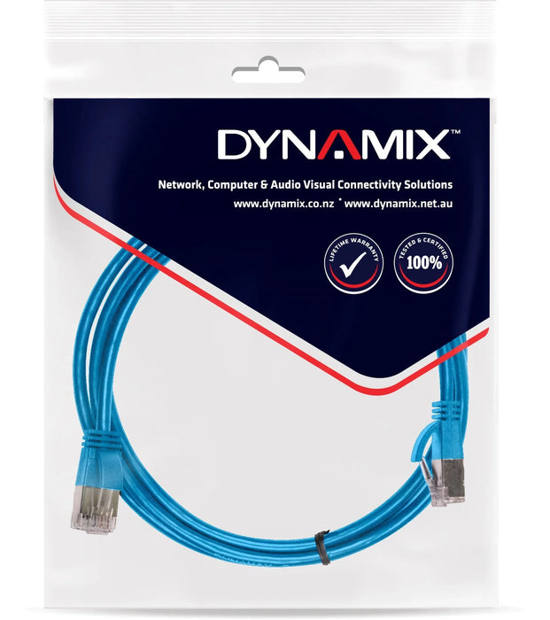 DYNAMIX 0.75m Cat6A S/FTP Blue Ultra-Slim Shielded 10G Patch Lead (34AWG) with R - LX2001 - Homewares, Outdoor, Phone Accessories, Cases, Speakers, Headphones + More -
