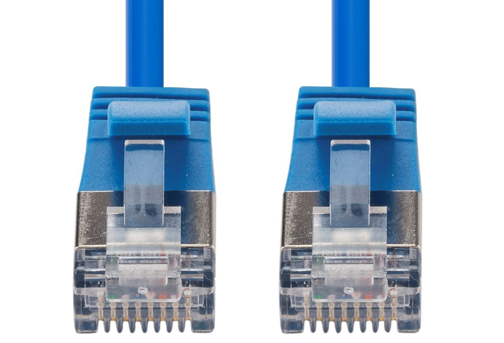 DYNAMIX 1m Cat6A S/FTP Blue Ultra-Slim Shielded 10G Patch Lead (34AWG) with RJ45