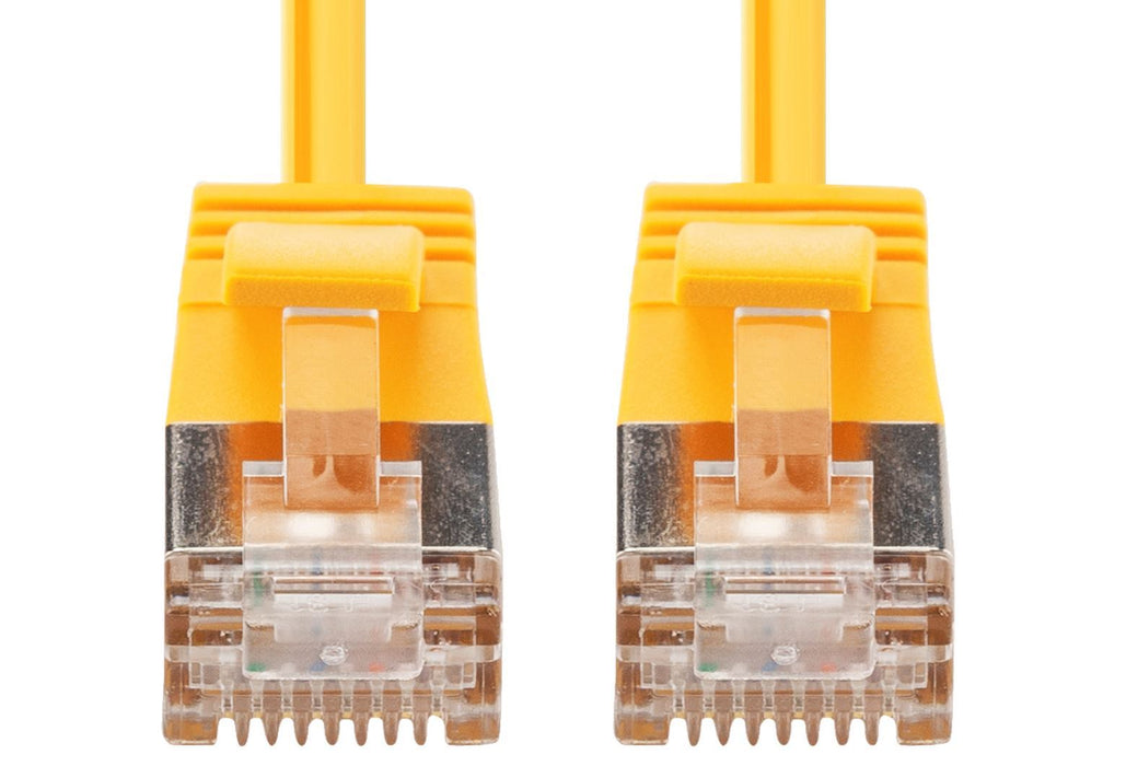 DYNAMIX 1m Cat6A S/FTP Yellow Ultra-Slim Shielded 10G Patch Lead (34AWG) with RJ