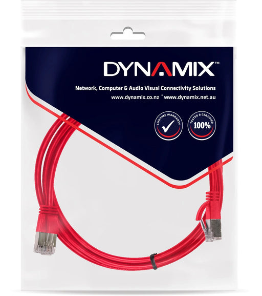DYNAMIX 0.25m Cat6A S/FTP Red Ultra-Slim Shielded 10G Patch Lead (34AWG) with RJ - LX2001 - Homewares, Outdoor, Phone Accessories, Cases, Speakers, Headphones + More -