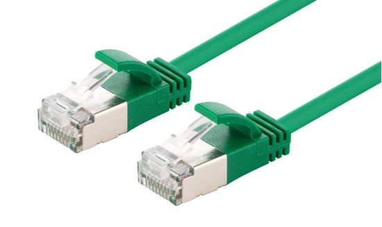 DYNAMIX 1m Cat6A S/FTP Green Ultra-Slim Shielded 10G Patch Lead (34AWG) with RJ4