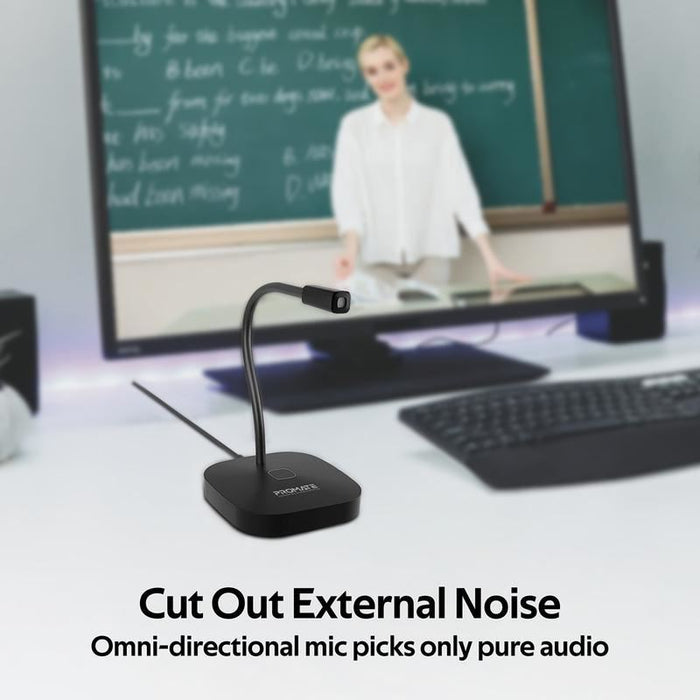 PROMATE OmniDirectional USB Microphone with Gooseneck Design & Mute Button. Easy