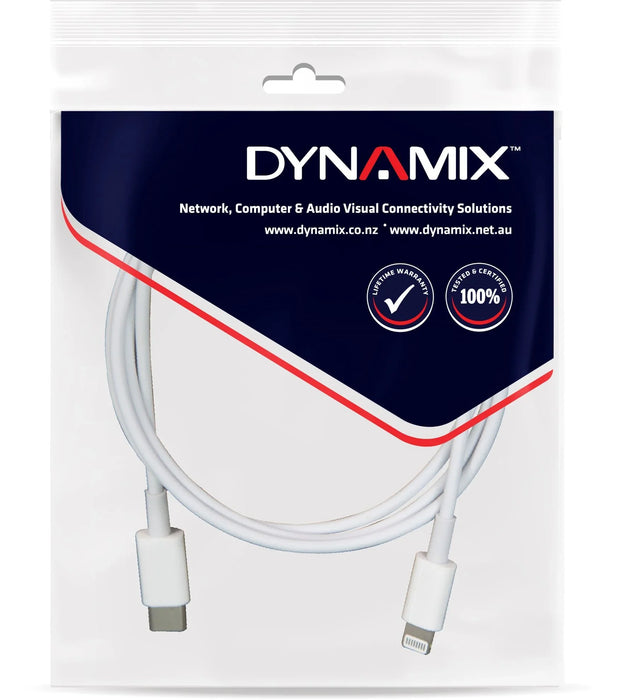 DYNAMIX 1m USB-C to Lightning Charge & Sync Cable. For Apple iPhone, iPad, iPad - LX2001 - Homewares, Outdoor, Phone Accessories, Cases, Speakers, Headphones + More -