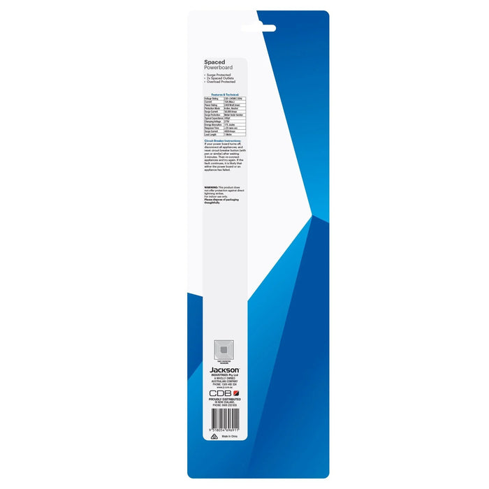 JACKSON 6-Way Powerboard with surge & overload protection. 1m Power cord - LX2001 - Homewares, Outdoor, Phone Accessories, Cases, Speakers, Headphones + More -