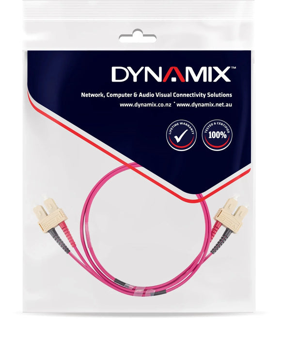 DYNAMIX 20M 50u SC/SC OM4 Fibre Lead (Duplex, Multimode) Raspberry Pink Jacket - LX2001 - Homewares, Outdoor, Phone Accessories, Cases, Speakers, Headphones + More -