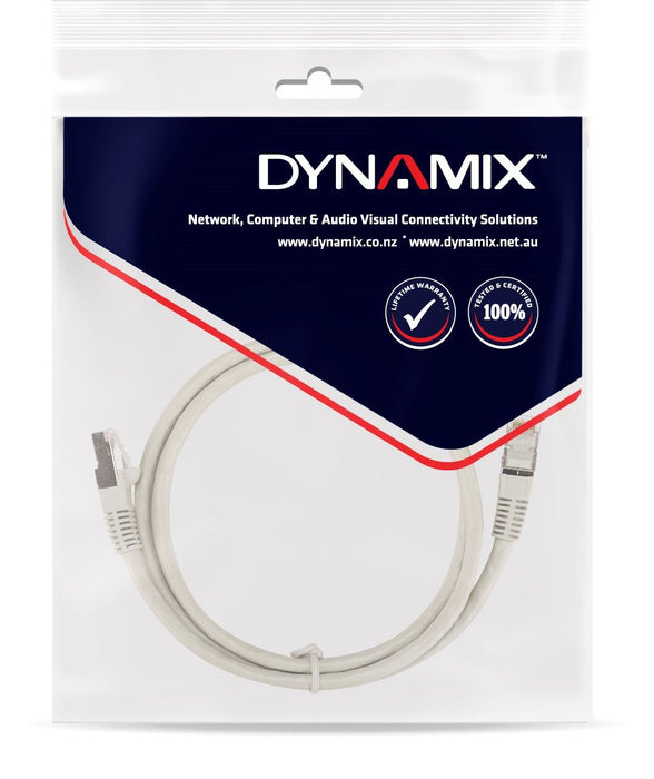 DYNAMIX 10m Cat6  Beige STP Patch Lead (T568A Specification) 26AWG Slimline Snag