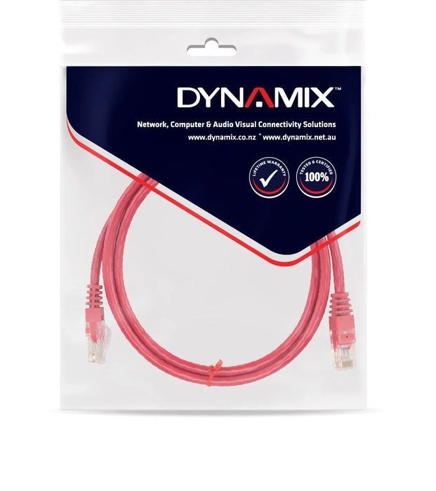 DYNAMIX 1.5m Cat5e Red UTP Patch Lead (T568A Specification) 100MHz 24AWG Slimlin - LX2001 - Homewares, Outdoor, Phone Accessories, Cases, Speakers, Headphones + More -