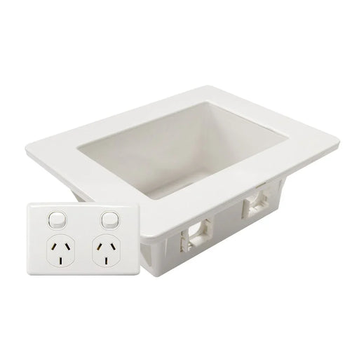 DYNAMIX Recessed Wall Box with 2x AMDEX style outlets. Incl. 2x ports switched - LX2001 - Homewares, Outdoor, Phone Accessories, Cases, Speakers, Headphones + More -