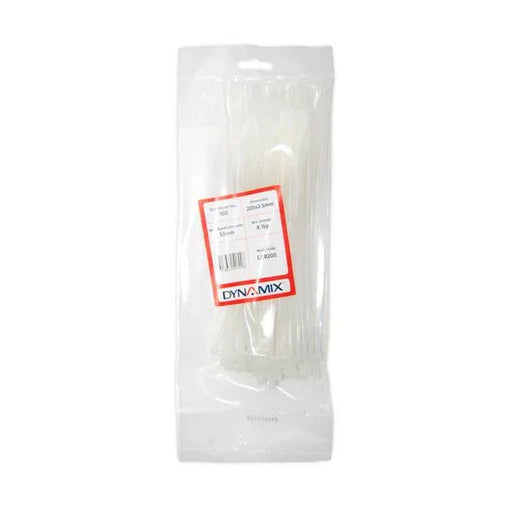DYNAMIX 200mm x 3.6mm Cable Tie (Packs of 100) - LX2001 - Homewares, Outdoor, Phone Accessories, Cases, Speakers, Headphones + More -