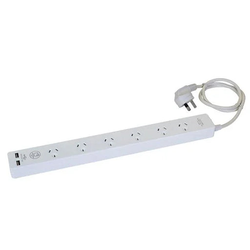 DYNAMIX 6-way 10A Home & Office Powerboard with two USB 3.4A Rapid Charging Port - LX2001 - Homewares, Outdoor, Phone Accessories, Cases, Speakers, Headphones + More -