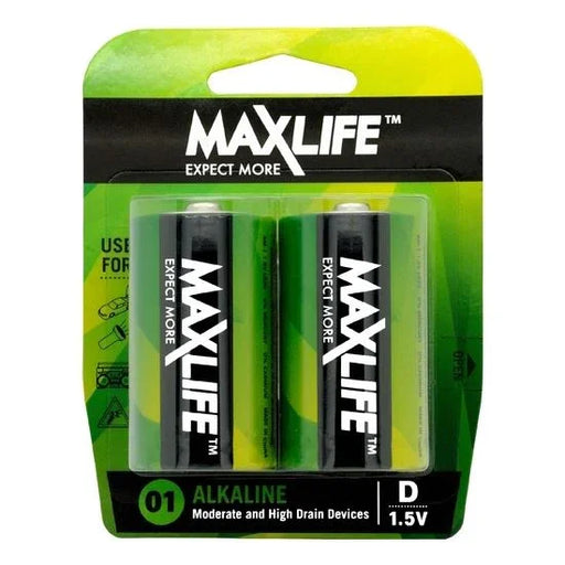 MAXLIFE D Alkaline Battery 2 Pack Long Lasting Alkaline Formula. Designed For Ev - LX2001 - Homewares, Outdoor, Phone Accessories, Cases, Speakers, Headphones + More -