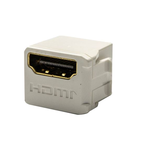 DYNAMIX HDMI 2.0 Keystone Coupler Length 19.2mm, Gold-Plated, WHITE