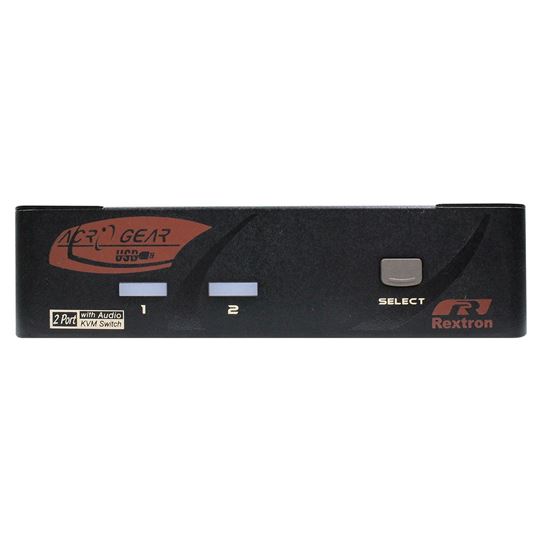 REXTRON 2 Port DVI/USB KVM Switch with Audio, Black Colour.