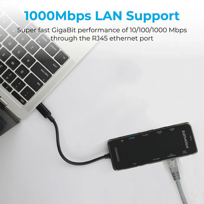 PROMATE 11-in-1 USB Multi-Port Hub with USB-C Connector. Includes 100W PD, Dual - LX2001 - Homewares, Outdoor, Phone Accessories, Cases, Speakers, Headphones + More -