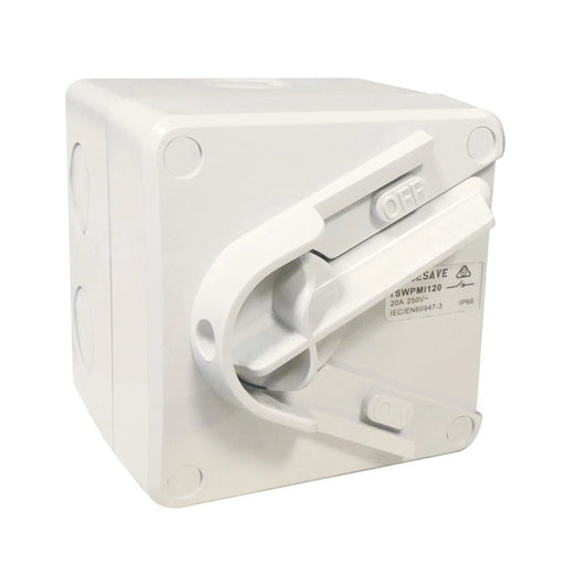 TRADESAVE Weatherproof Mini Isolator 1 Pole 240V 20A. Grey Heavy Duty Industrial - LX2001 - Homewares, Outdoor, Phone Accessories, Cases, Speakers, Headphones + More -