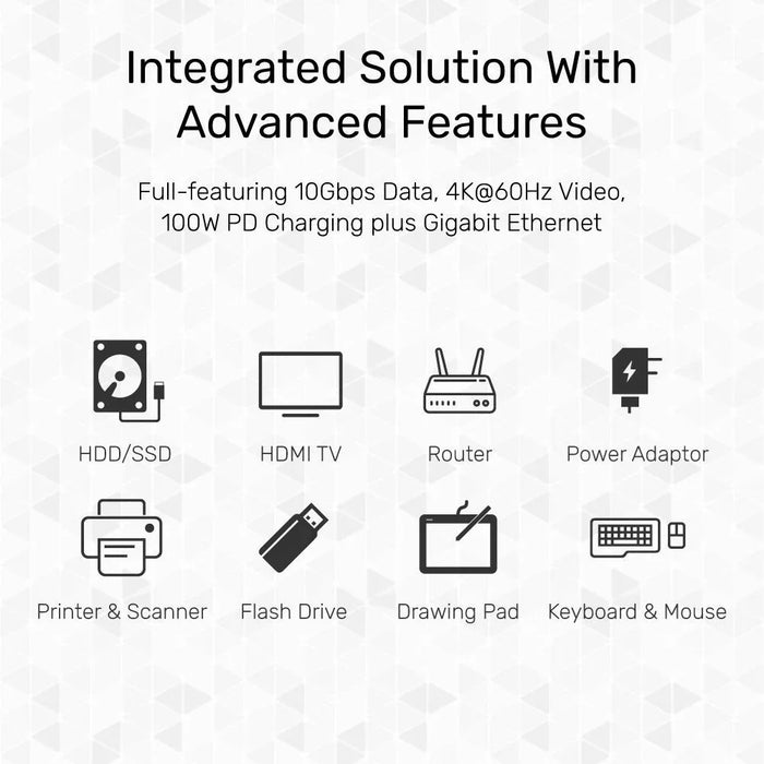 UNITEK 5-In-1 USB Mulit-Port Hub with USB-C Connector. Includes 100W PD, 4K HDMI - LX2001 - Homewares, Outdoor, Phone Accessories, Cases, Speakers, Headphones + More -