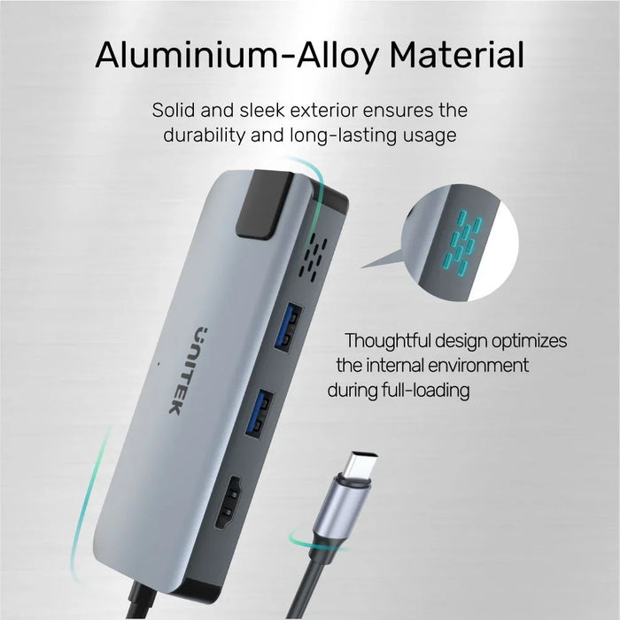 UNITEK 5-In-1 USB Mulit-Port Hub with USB-C Connector. Includes 100W PD, 4K HDMI - LX2001 - Homewares, Outdoor, Phone Accessories, Cases, Speakers, Headphones + More -