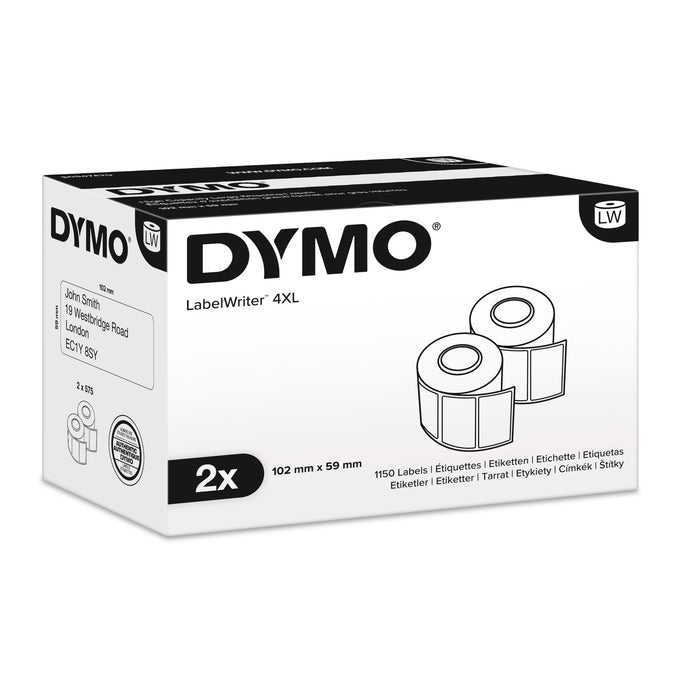 DYMO Genuine LabelWriter High Capacity Large Shipping Labels, 59mm x 102mm,Black