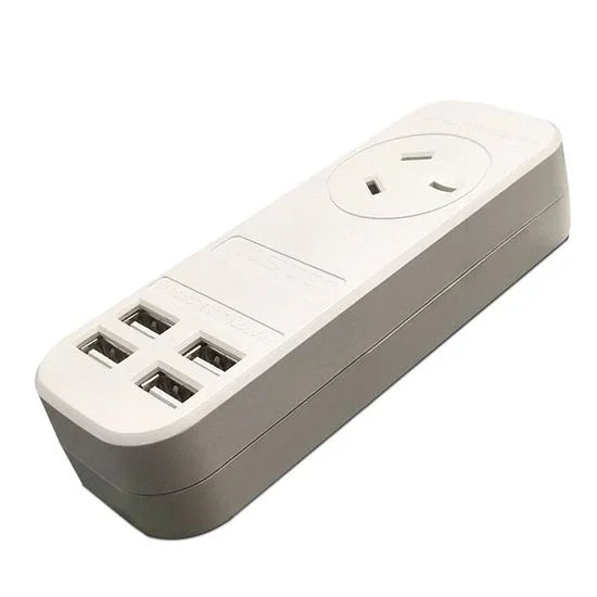 JACKSON 1x Outlet Power board with 4x USB Charging Outlets. 3.4A. 0.9m lead. - LX2001 - Homewares, Outdoor, Phone Accessories, Cases, Speakers, Headphones + More -