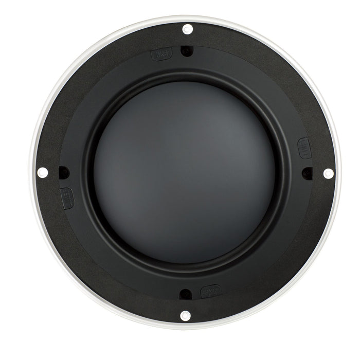 KEF Ultra Thin Bezel 8'' Round In-Ceiling Subwoofer. Ultra thin 59mm mounting de