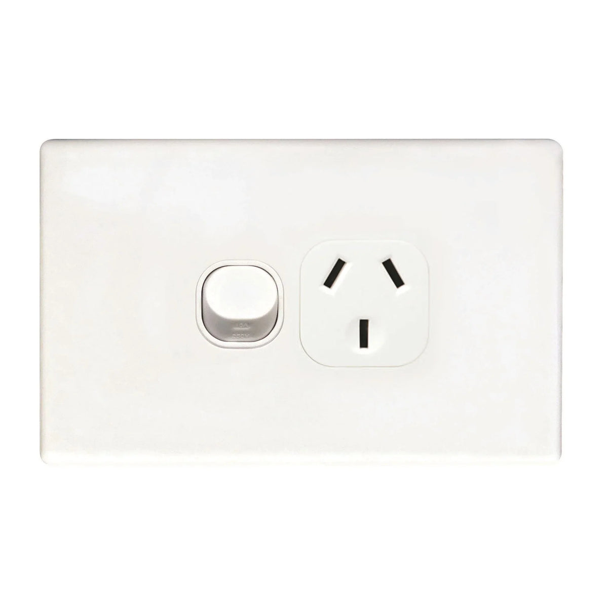 TRADESAVE Single 15A Horizontal Power Point. Removable Cover. Moulded ...