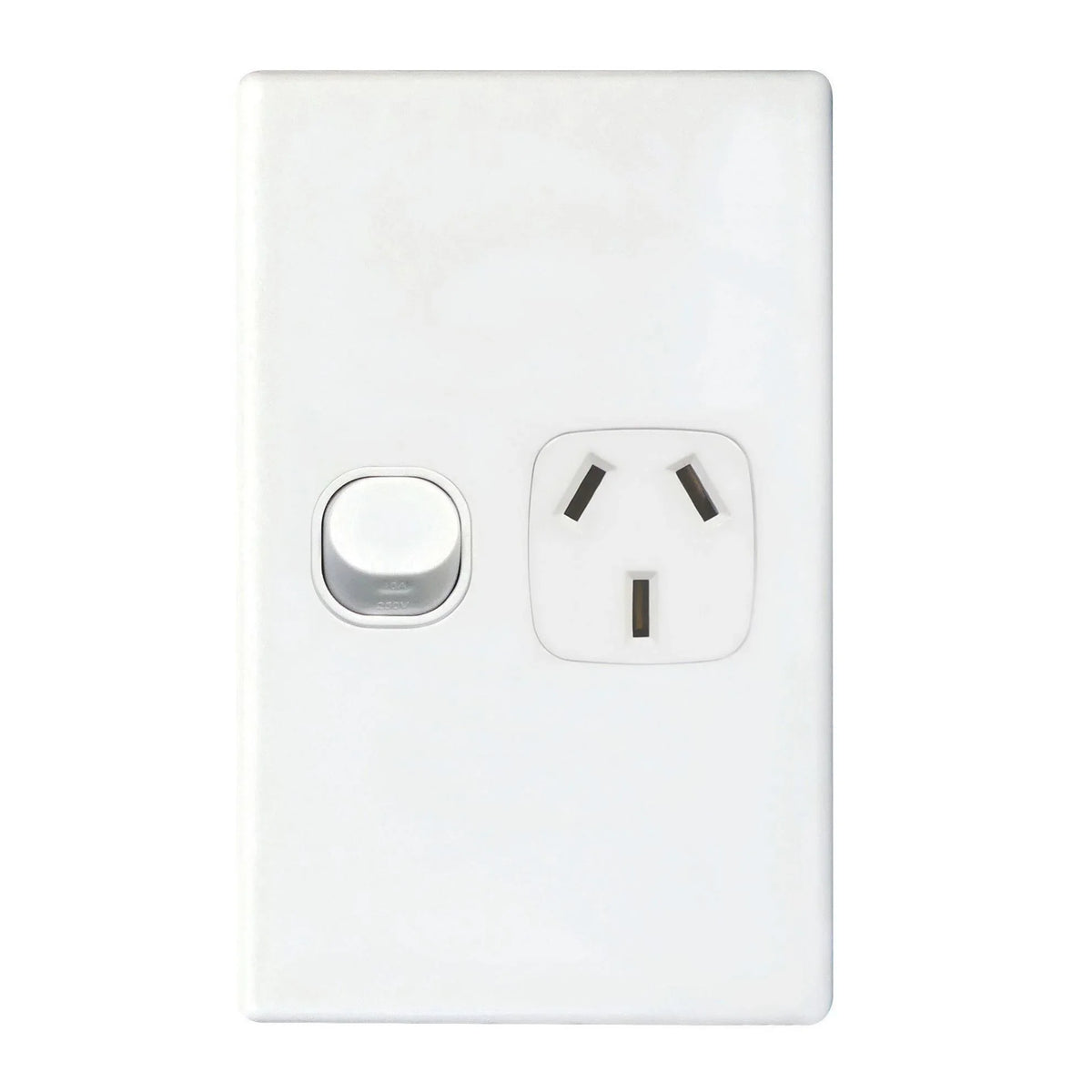 TRADESAVE Single 10A Vertical Power Point. Removable Cover. Moulded in ...