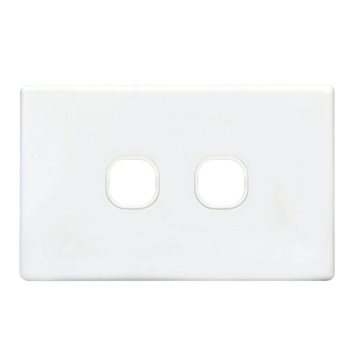 TRADESAVE Slim Switch Plate ONLY. 2 Gang. Accepts all Tradesave Mechanisms. Moul - LX2001 - Homewares, Outdoor, Phone Accessories, Cases, Speakers, Headphones + More -