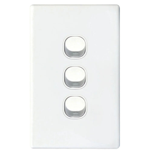 TRADESAVE Slim 16A 2-Way Vertical 3 Gang Switch. Moulded in Flame Resistant Poly - LX2001 - Homewares, Outdoor, Phone Accessories, Cases, Speakers, Headphones + More -