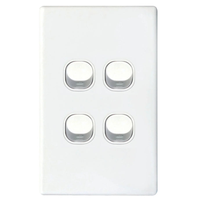 TRADESAVE 16A 2-Way Vertical 4 Gang Switch. Moulded in Flame Resistant Polycarbo - LX2001 - Homewares, Outdoor, Phone Accessories, Cases, Speakers, Headphones + More -