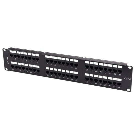 DYNAMIX 48 Port 19'' Cat6 UTP Patch Panel T568A & T568B Wiring. 2RU. 110x Termin - LX2001 - Homewares, Outdoor, Phone Accessories, Cases, Speakers, Headphones + More -