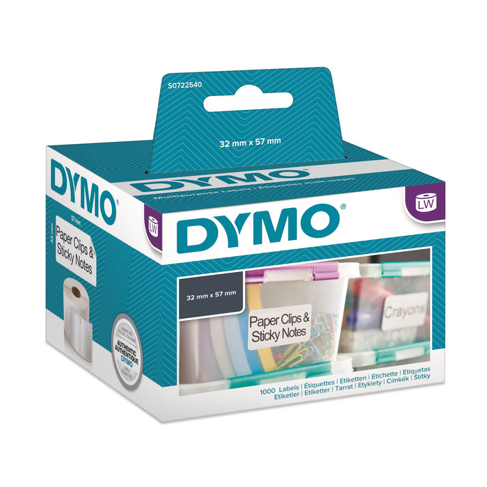 DYMO Genuine LabelWriter Multi Purpose Labels. 1 roll (1000 Labels). 57mm x 32mm